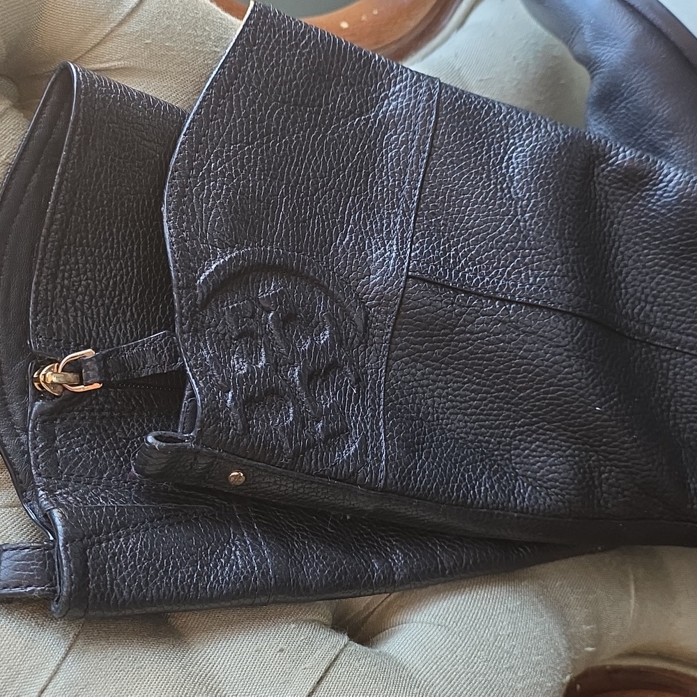 Tori Burch Black Leather Riding Boots - Picture 2 of 10
